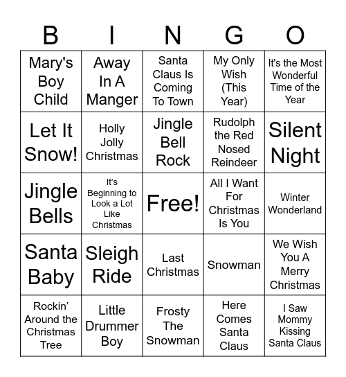 Christmas Bingo Card