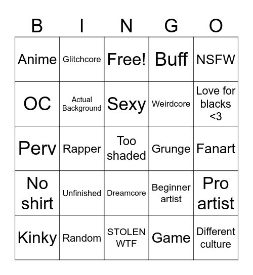 Art Bingo Card