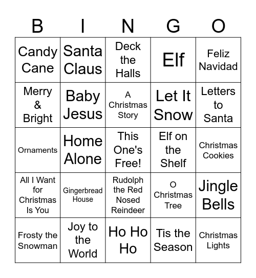 MomCo Holiday Bingo Card