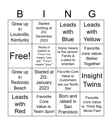 Zallwall Bingo Card