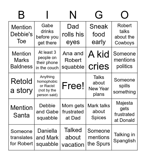 Christmas Bingo Card