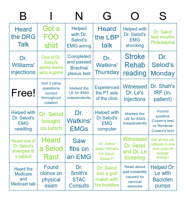 PM&R Fort Worth BINGO Card