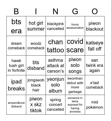 2025 bingo Card