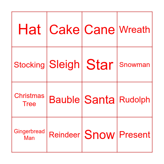Roots Christmas Bingo! Bingo Card