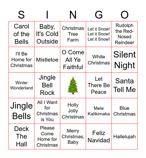 Reindeer Games Bingo Card