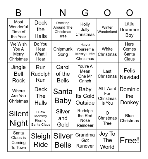 Bing Ho Ho Ho Bingo Card