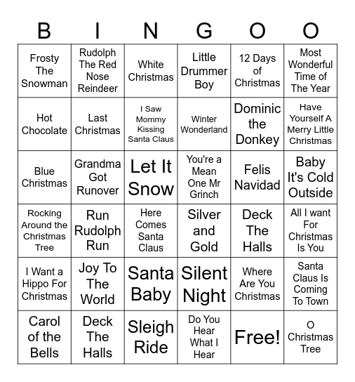 Bing Ho Ho Ho Bingo Card