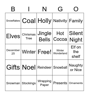 Christmas Bingo Card