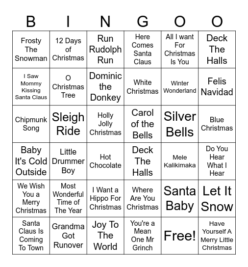 Bing Ho Ho Ho Bingo Card