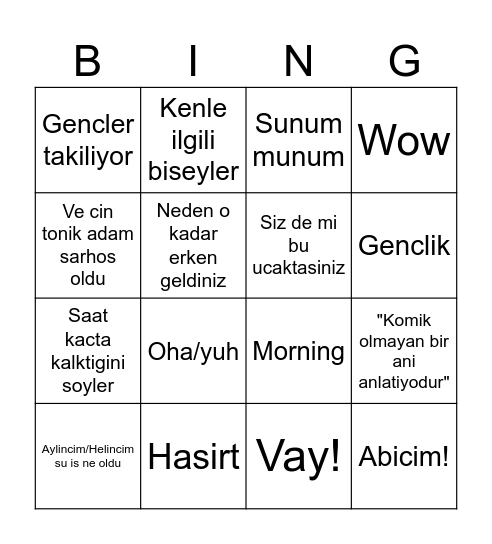 Wow Bingo Card