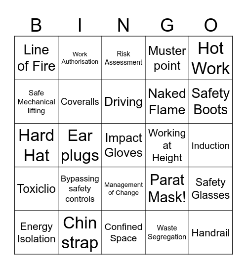 Lifesaving Rules Bingo Card