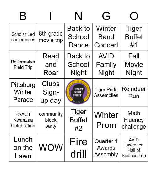 "TIGERIZED" Bingo Card