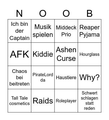 Open Crew BINGO Card