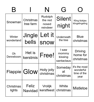 Kerstviering Greiner 2024 Bingo Card
