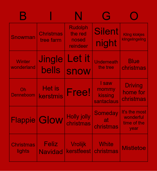 Kerstviering Greiner 2024 Bingo Card