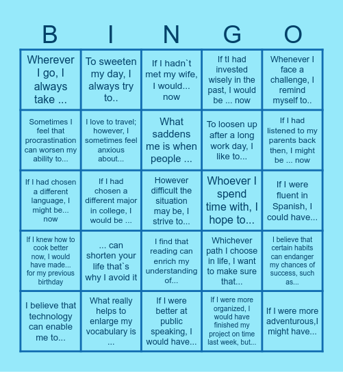 Damir revision Bingo Card