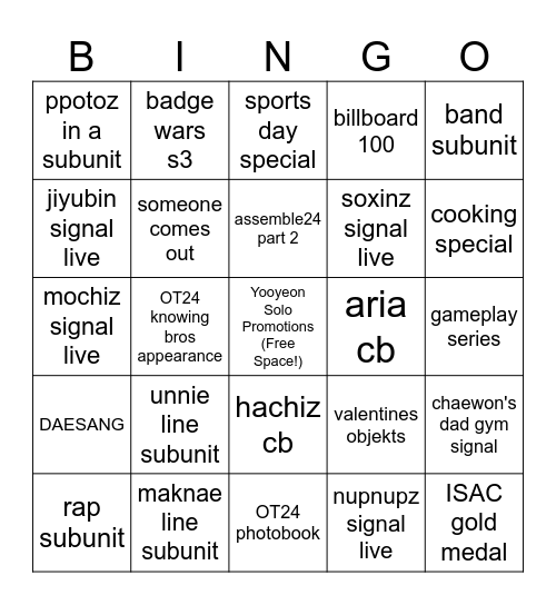 tripleS 2025 BINGO Card