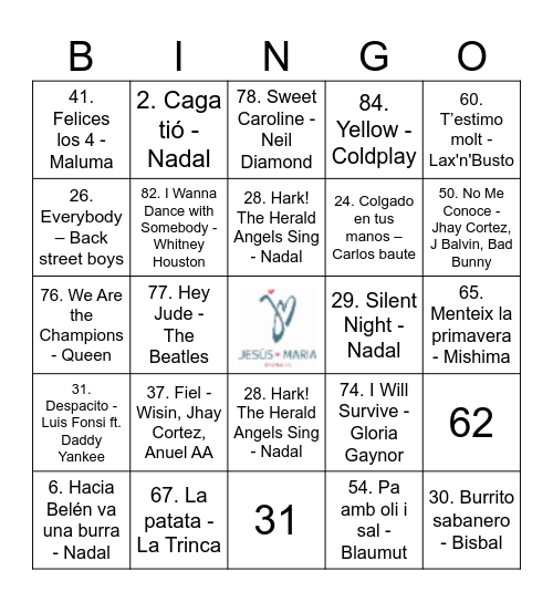 Number Bingo 1-90 Bingo Card