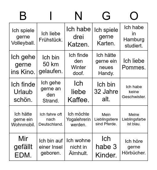 Vem är du? Bingo Card