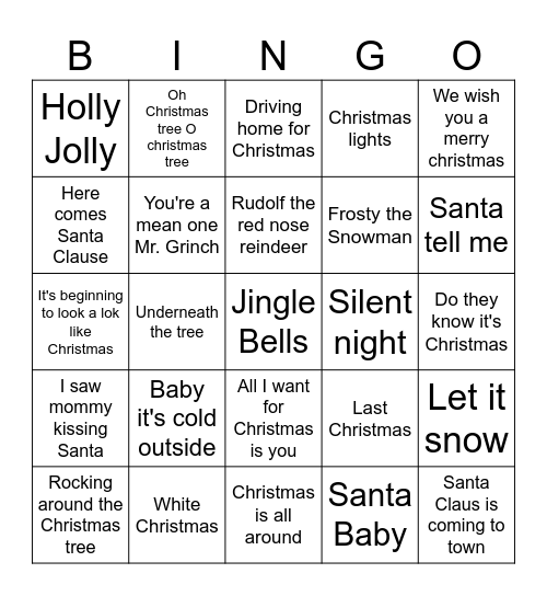 CHRITSMAS BINGO Card