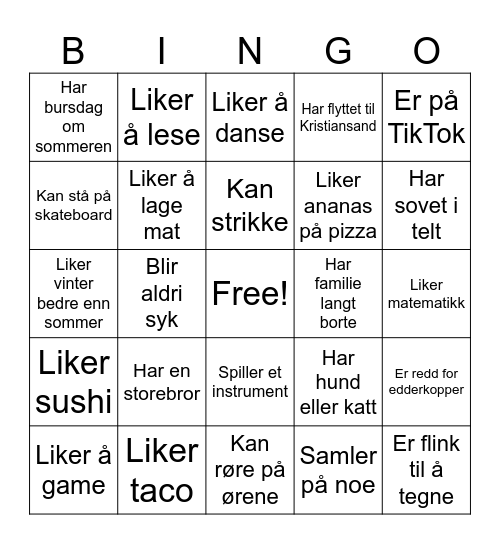 Mangfold - BINGO Card