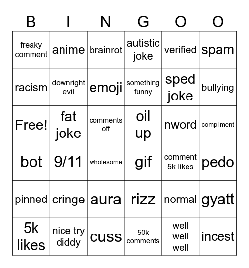 ig reels Bingo Card