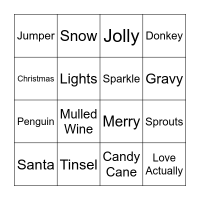 IA Festive Bingo Card