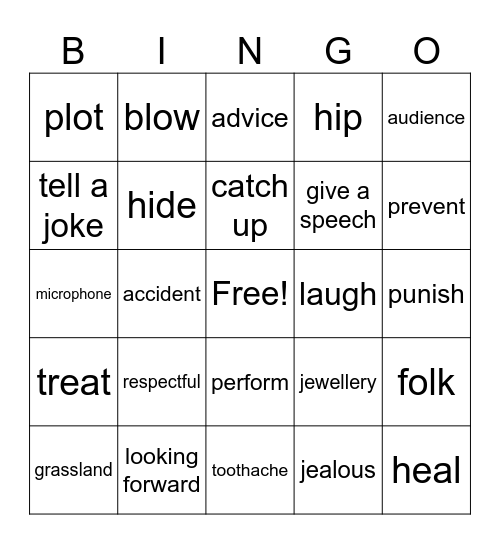 Voices A2/B1 Bingo Card