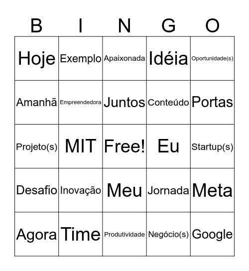 Bingo da Bel Pesce Bingo Card
