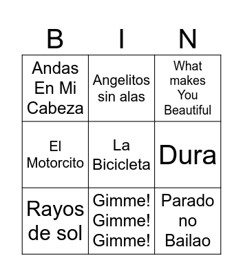 Bingo musical FestaTocha Bingo Card