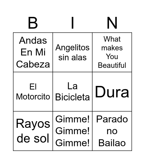 Bingo musical FestaTocha Bingo Card