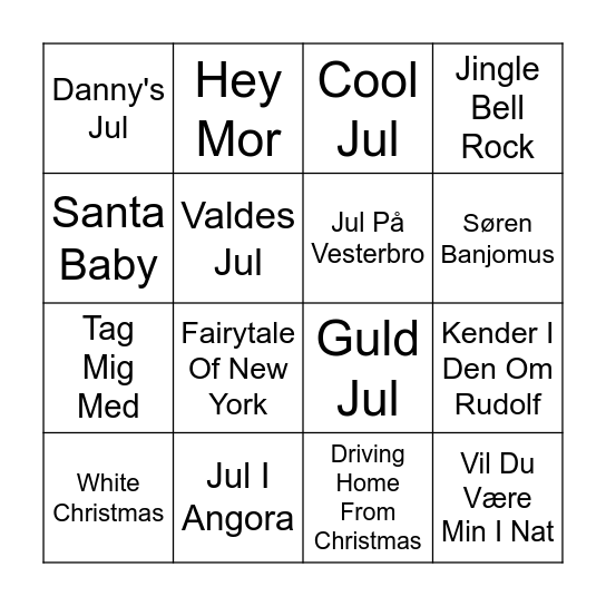 FGU Julebingo Card