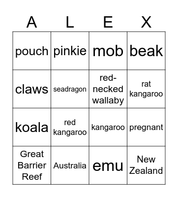 Animal Planet 1 Bingo Card