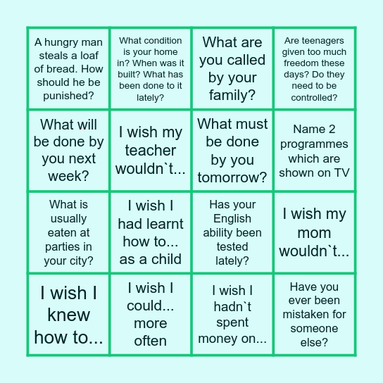 FEDYA REVISION Bingo Card