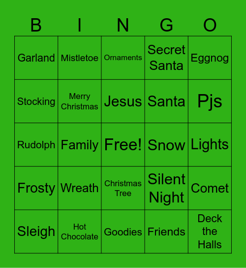 Christmas Bingo Card