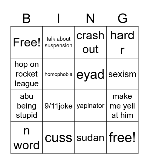abu bakr bingo Card
