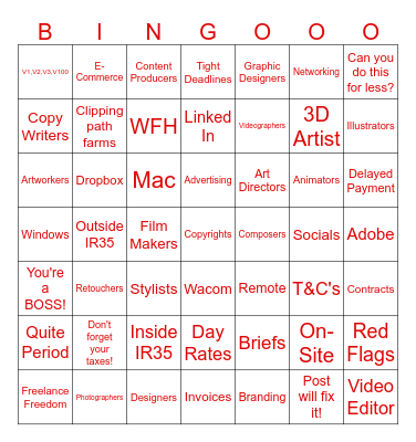 Creative bingo Card