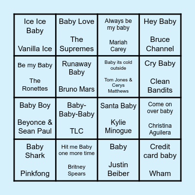 Baby Bingo Card