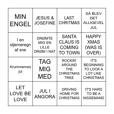 JULEMUSIK Bingo Card