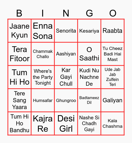 Twilio Bollywood BINGO Card