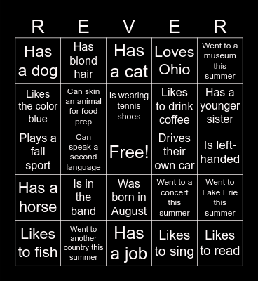 Find Someone Who... Bingo Card