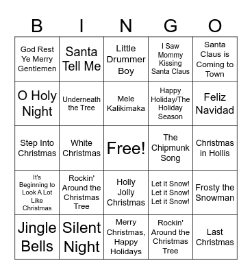 Christmas Bingo 2025 Bingo Card