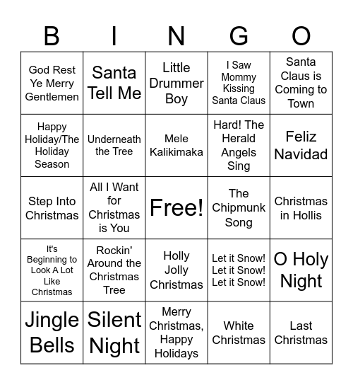 Christmas Bingo 2024 Bingo Card