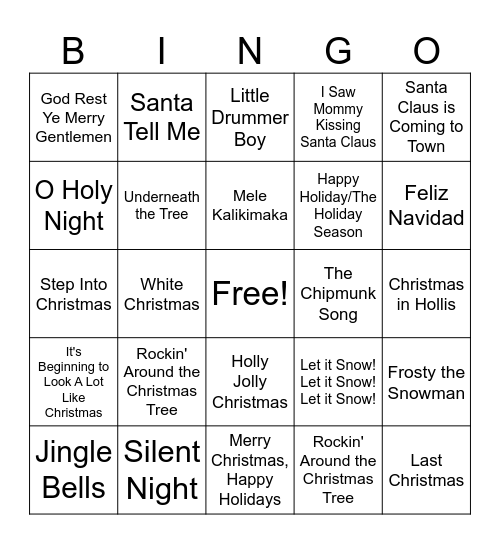 Christmas Bingo 2025 Bingo Card