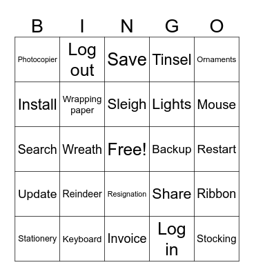 Grup Tax Christmas Bingo Card