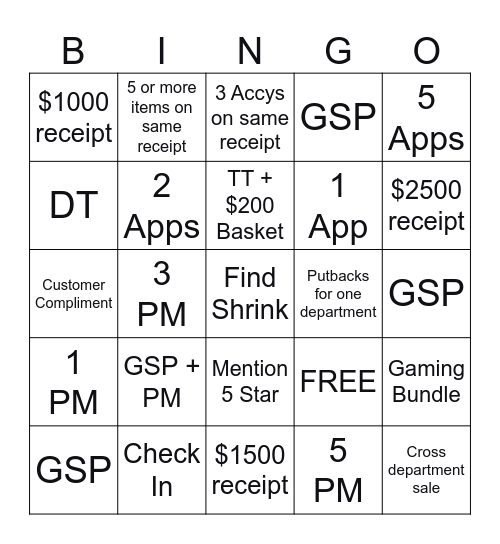 Best Buy Bingo Card