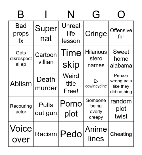 Tommorow teachings Bingo Card