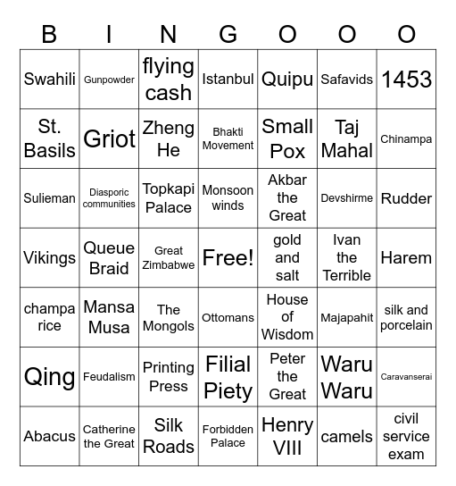 Welcome Back BINGO Card