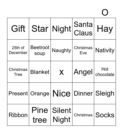 Christmas Bingo Card