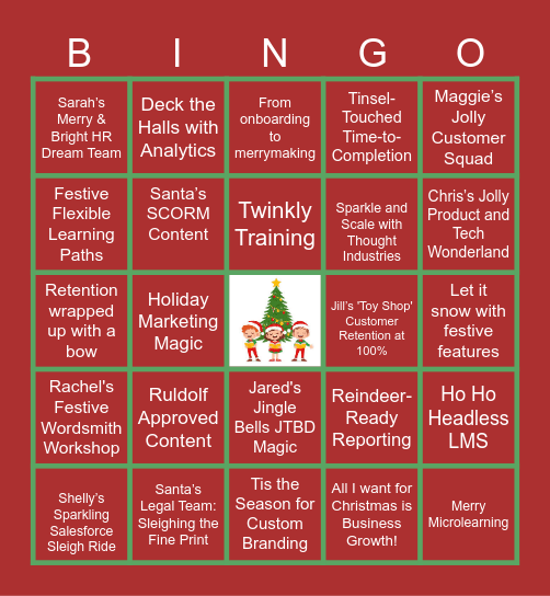 Virtual Holiday Bingo Card